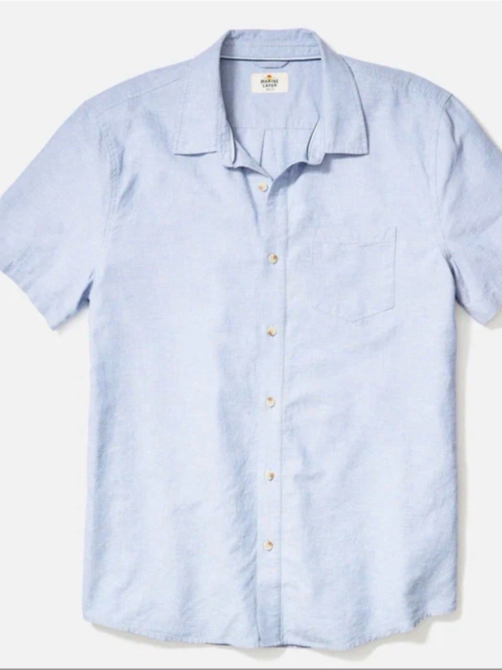 NWT Marine Layer Better Than Linen Short Sleeve Shirt Size Larger - Picture 2 of 6